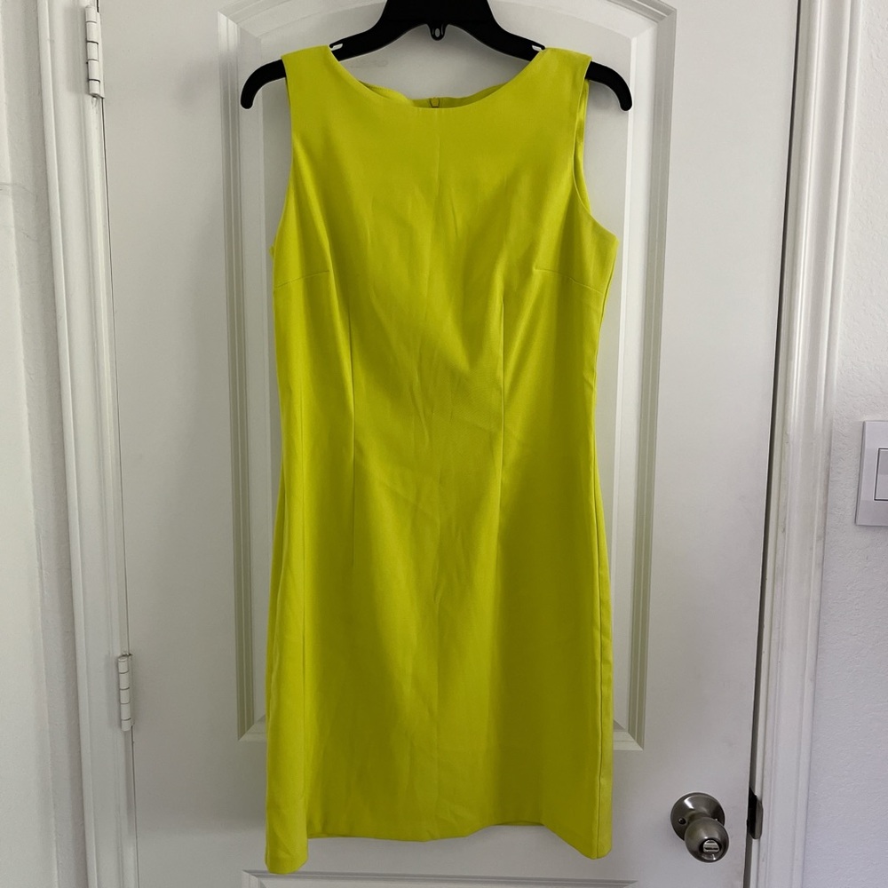 AB Studio Green Sheath Midi Dress Scoop Neck Sleeveless